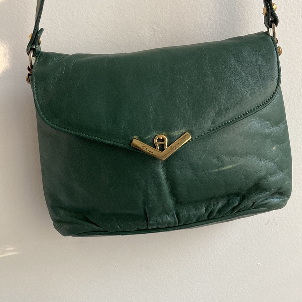 Etienne Aigner Green Leather Purse Vintage Gem